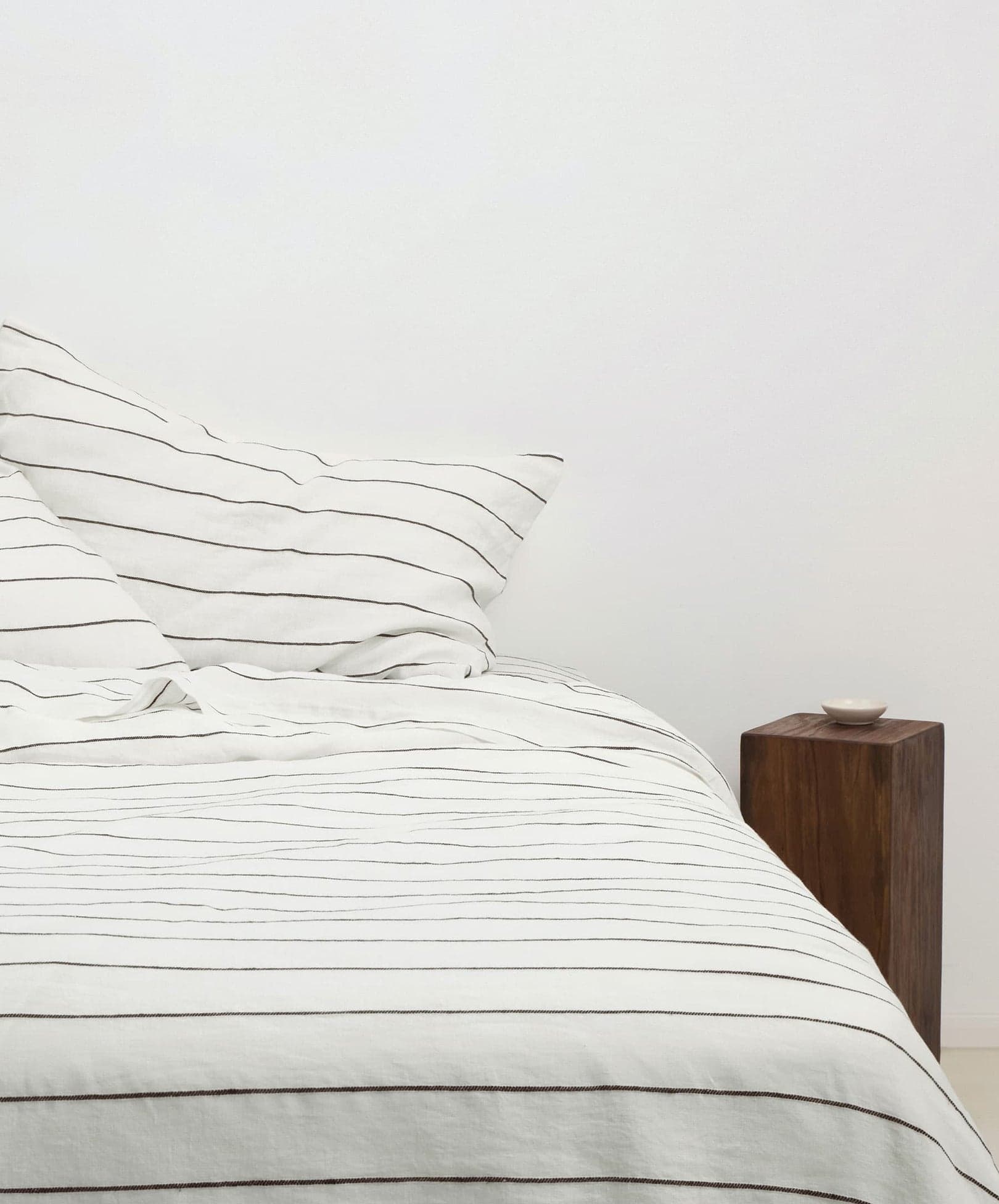 Linen Duvet Cover Set — Truffle Stripe