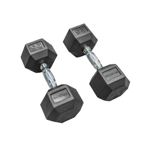 Rogue Rubber Hex Dumbbells
