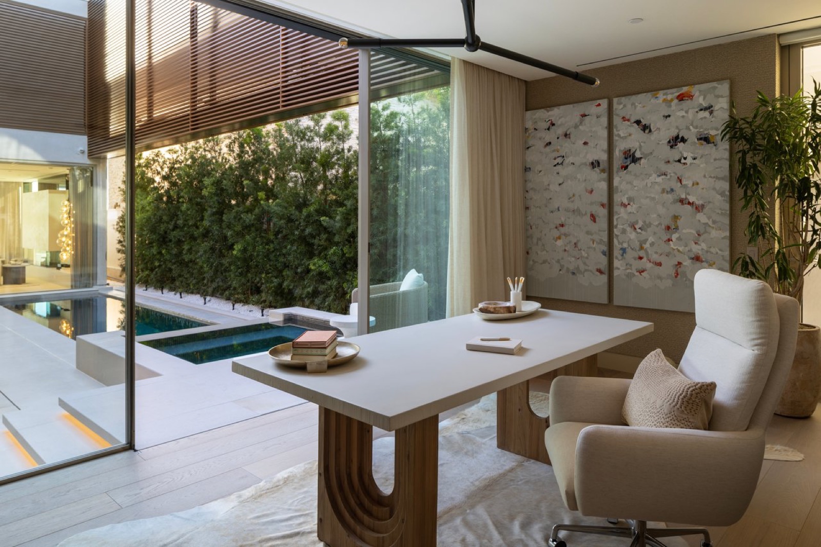 Office suite at 3512 Ocean Boulevard overlooking the indoor pool courtyard